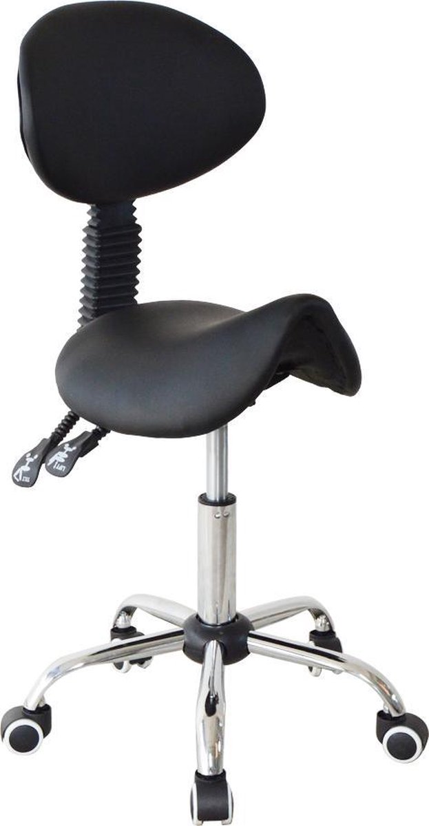 Zadelkruk rugleuning ergonomisch kantelbaar - kapperskruk - tabouret - hoogte verstelbaar - Zadelkruk - €69,95