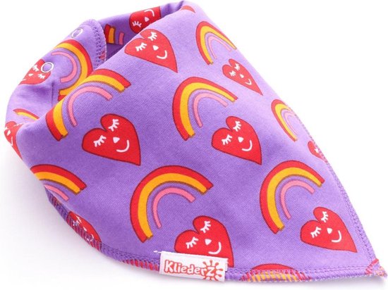 Bandana slabbetjes baby KliederZ - Purple & Pink kwijl slabben Meisjes - 3 stuks Puntslabbers paarse en roze print BB05A van KliederZ — afbeelding 2