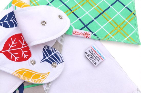 Bandana slabbetjes baby KliederZ - Stoere kwijlslabben Jongens - 3 stuks Puntslabbers Luiaard Schotse ruit groene print - BB06a van KliederZ — afbeelding 5