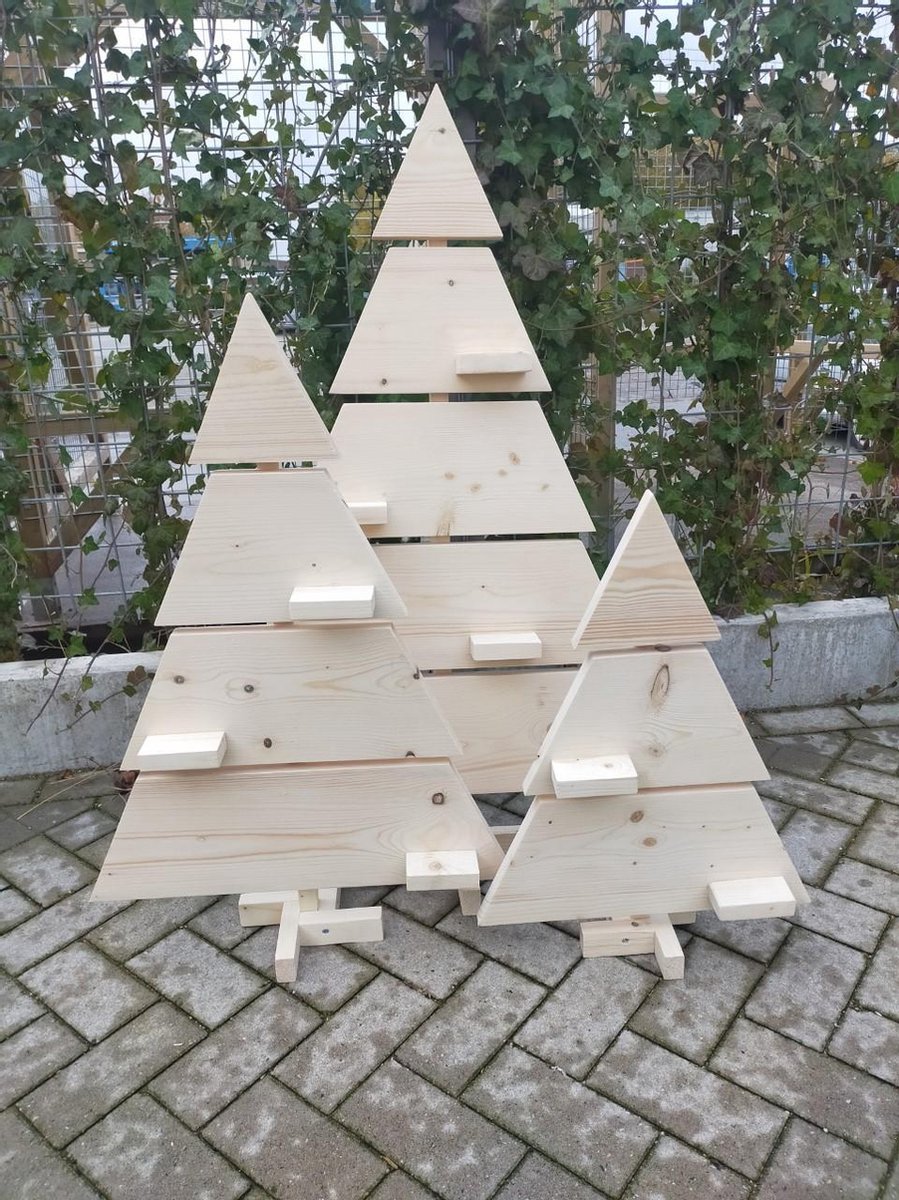3 delige kerstboom set van Nieuw steigerhout Klein Middel Groot