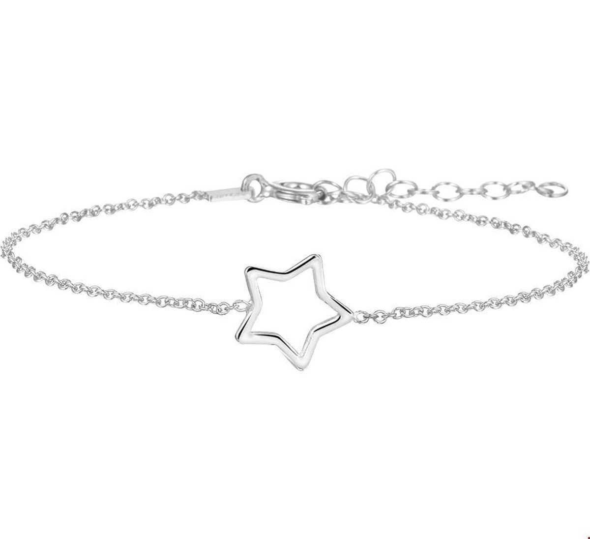 Zilver Gerhodineerd Armband Ster 1,3 Mm 16 + 3 Cm 1324652