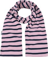 Bretonse streep sjaal Roze met donkerblauwe strepen 15x140cm