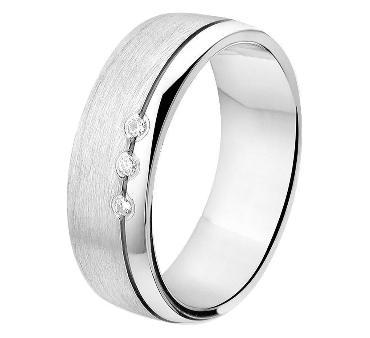Gerhodineerd Zilver Ring A312 - 6 Mm 0.03Ct H Si 1315594