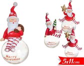 Kerstmannen op glasen ballen | set van 3 stuks | 11 cm. hoog
