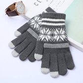 WP handschoenen heren winter - handschoenen dames winter - Touchscreen - Donkergrijs - Winterpatroon  - Black Friday - Black Friday 2022