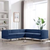 Hoekbank 5-zits van Blauw  stof (Incl LW anti kras viltjes) - Loungebank – zitbank- Bankstel- woonkamerbank