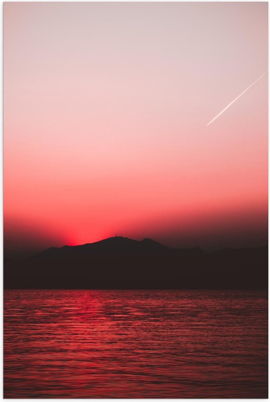 Poster – Roze Lucht bij Zee - 100x150cm Foto op Posterpapier