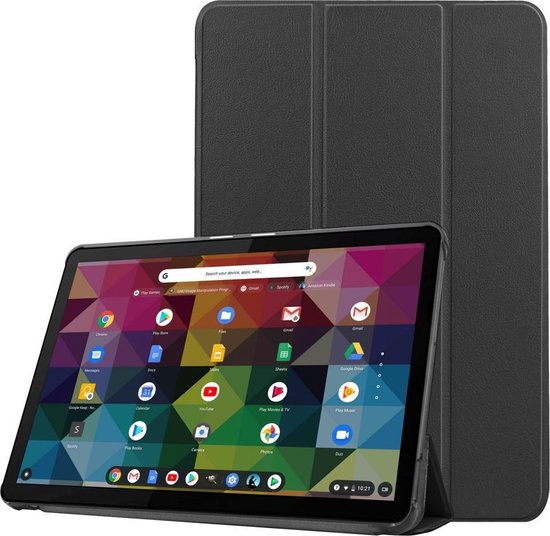 Cazy Lenovo IdeaPad Duet Chromebook hoes - Smart Tri-Fold Book Case - Zwart  | bol.com