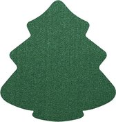 Kerstboom vilt onderzetters  - Donkergroen - 6 stuks - 10 x 9,5 cm - Kerst onderzetter - Tafeldecoratie - Glas onderzetter - Woondecoratie - Tafelbescherming - Onderzetters voor gl