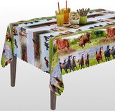 Tafelzeil PVC - tafelkleed - tafellaken - Paarden / horses motief - afmeting: 140x300cm - A KWALITEIT