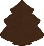 Kerstboom vilt onderzetters - Donkerbruin - 6 stuks -10 x 9,5 cm - Kerst onderzetter - Tafeldecoratie - Glas onderzetter - Woondecoratie - Tafelbescherming - Onderzetters voor glaz