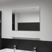 Wandspiegel 80x60 cm (incl LW 3d klok) - spiegel