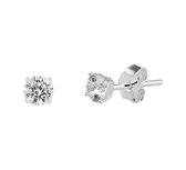 Glams oorknoppen zirkonia - 4 mm - Zilver