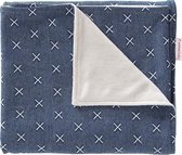 Cottonbaby Wiegdeken Kruisje Denim 90 X 75 Cm Katoen Blauw