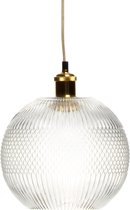 MLK - Hanglamp - 1 lichts - E27 - Grijs / Transparant - ca. 25cm (L/T) x 25cm (B) x 26cm (H) ca. 1500 g