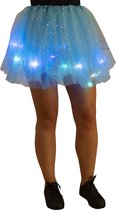 Tule rokje/ tutu - Volwassen petticoat - Met gekleurde lichtjes/ LED lampjes - Turquoise/ lichtblauw - Met sterretjes