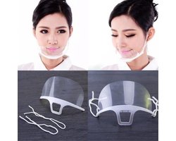 Mondkapje Transparant - Mondmasker voor niet-medisch gebruik - Face Shield - Gelaatmasker Kin - Hygiënisch - Herbruikbaar - 16x7 cm