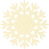 Sneeuwvlok vilt onderzetters  - Creme - 6 stuks - ø 9,5 cm - Kerst onderzetter - Tafeldecoratie - Glas onderzetter - Cadeau - Woondecoratie - Tafelbescherming - Onderzetters voor g