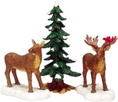 Lemax - Mr And Mrs Moose -  Set Of 3 - Kersthuisjes & Kerstdorpen