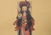 Demon Slayer Kimetsu No Yaiba Nezuko Neko Anime Vintage Poster 51x36cm