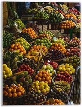Forex - Fruitmanden op de Markt - 30x40cm Foto op Forex