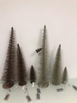 decoratieve glitter kerstbomen met licht - set van 3 stuks