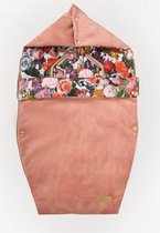 Ukje - Voetenzak Deluxe Maxi Cosi universeel - Comfortabel katoen - Roze bloemen