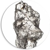 Dibond Wandcirkel - Kristal op Witte Achtergrond  - 80x80cm Foto op Aluminium Wandcirkel (met ophangsysteem)