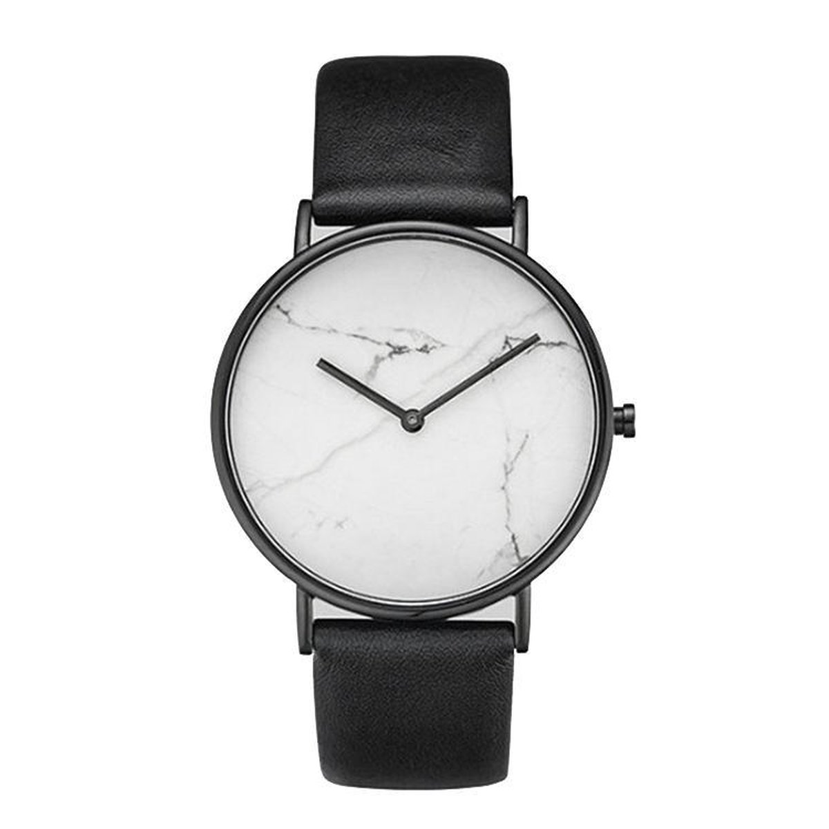 Zamora Marble White Horloge | Wit Marmer | PU Lederen band - Favorite Fashion