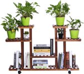 Plantenrek met wieltjes 115 bij 80 cm bruin