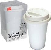 Quy Cup 400ml Ecologische Reis Beker - Departures - BPA Vrij - Gemaakt van Gerecyclede Pet Flessen met Gele Siliconen deksel