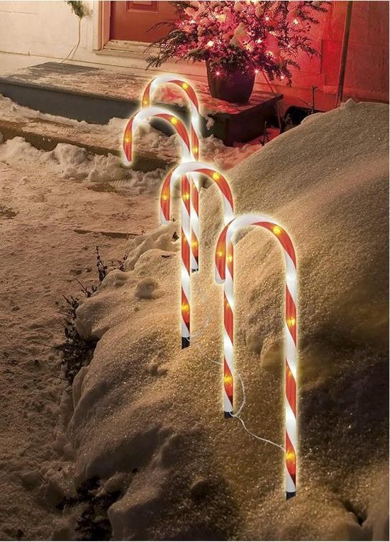 engel vervormen Uit Kerst Zuurstok Tuinstekers met Ledverlichting - Kerstverlichting LED -  Kerstversiering... | bol.com