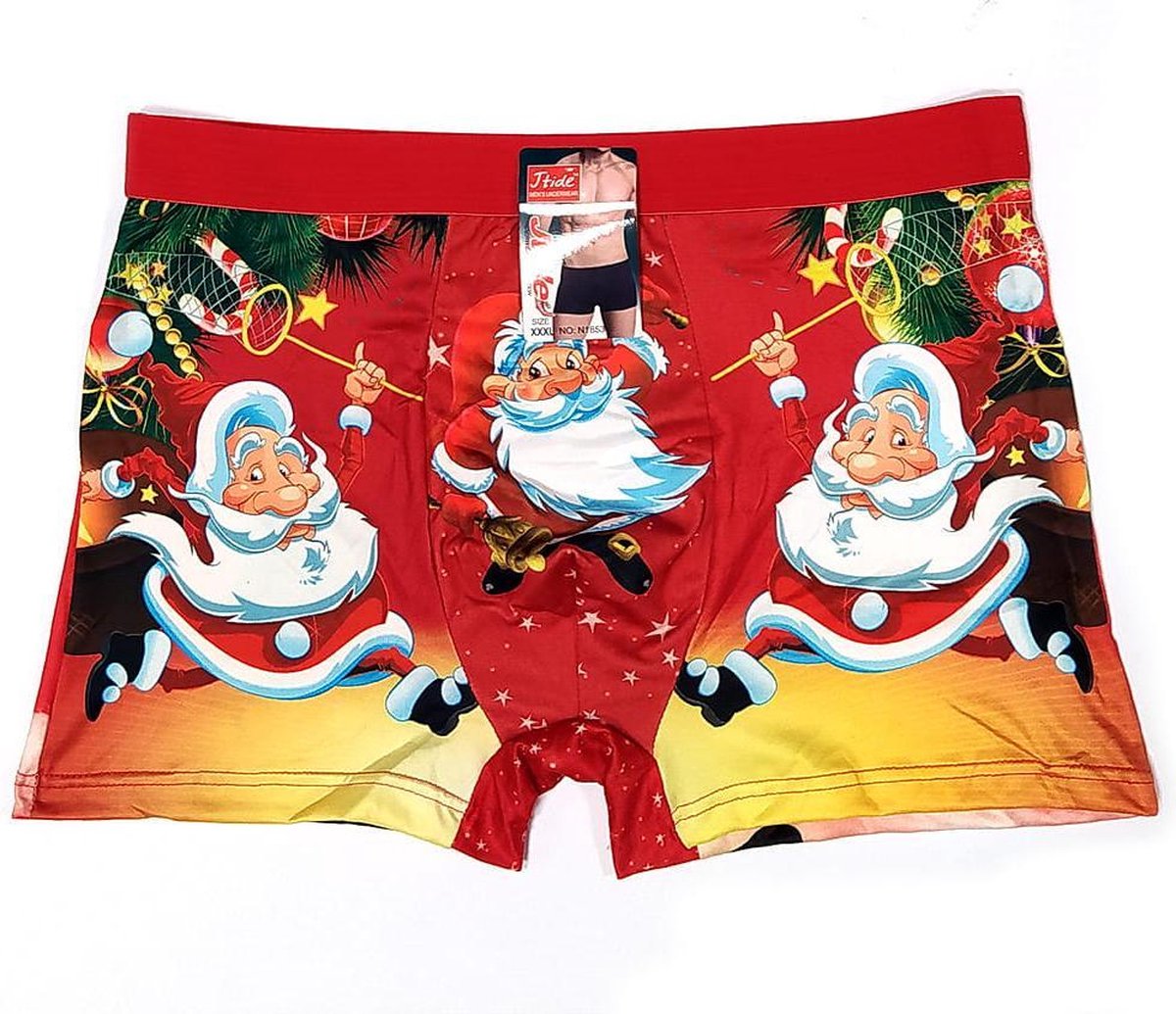 Kerst boxershort heren ondergoed mannen boxershort rood maat L/XL