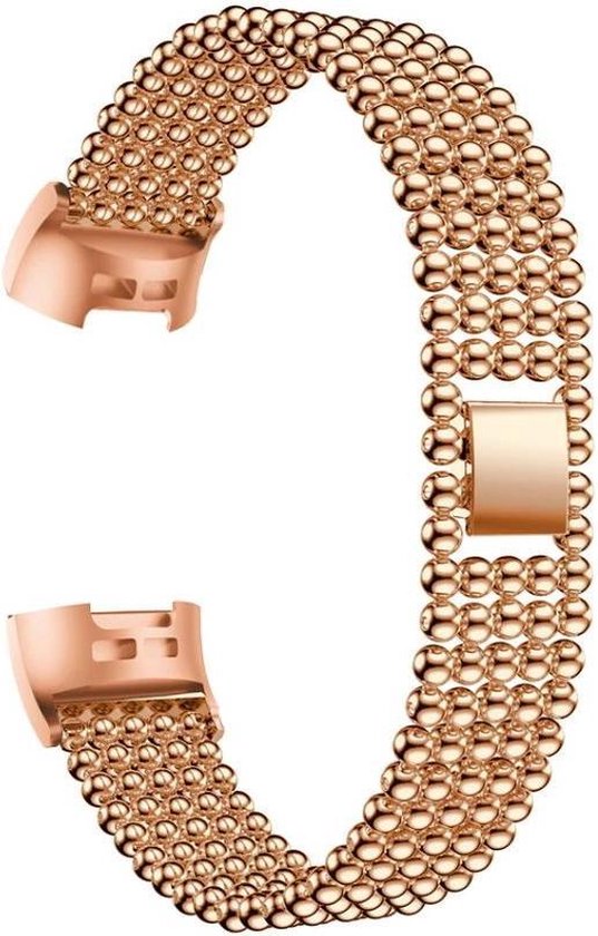 Springen nieuwigheid ondergoed Rose Goudkleurig Metalen Bandje voor Fitbit Charge 2 – rose gold colored  smartwatch... | bol.com