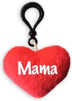 SLEUTELHANGER MET KNUFFELZACHT HARTJE TEKST "MAMA"