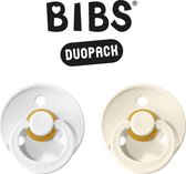 BIBS Fopspeen - Maat 2 (6-18 maanden) DUOPACK - White & Ivory - BIBS tutjes - BIBS sucettes