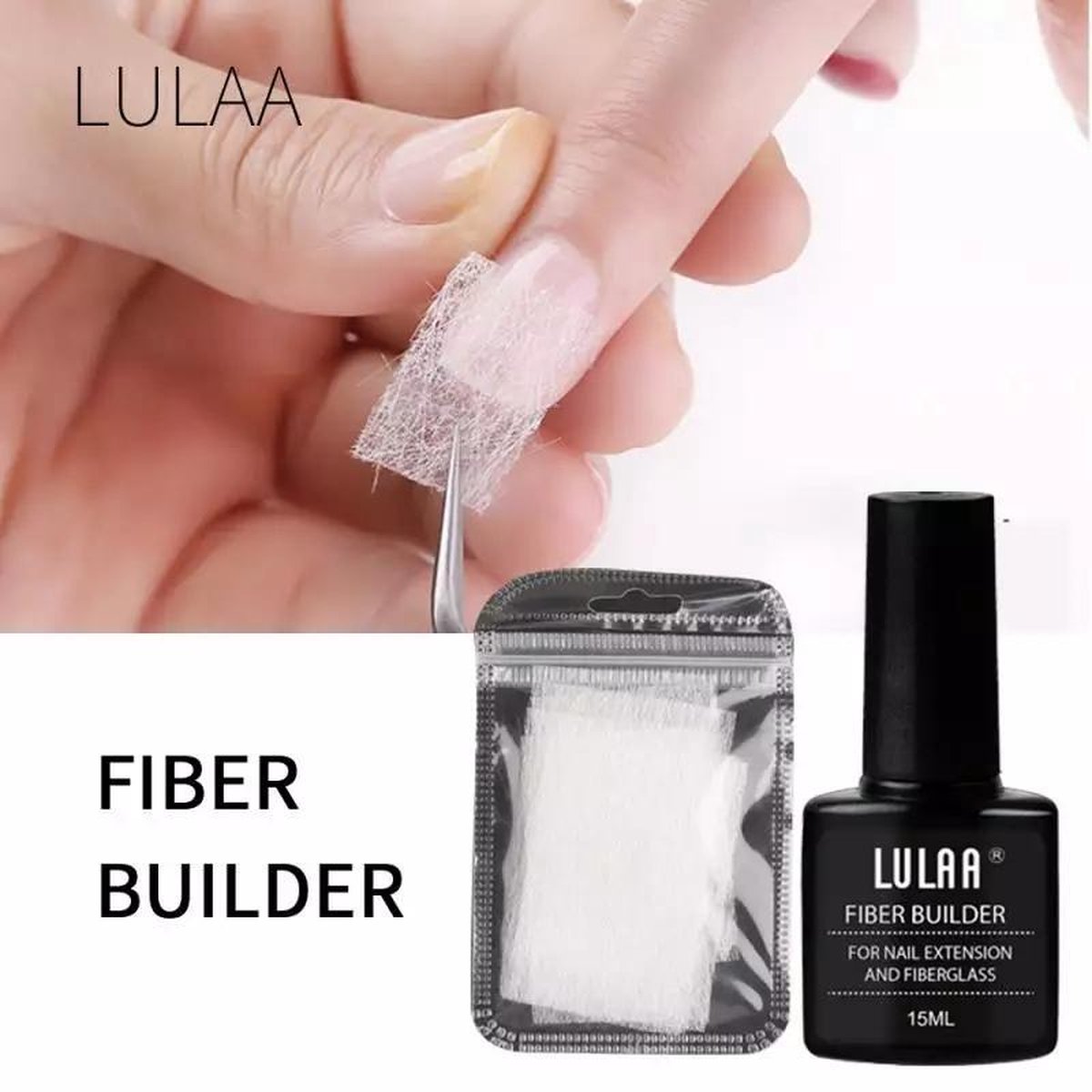 vriendschap onderschrift Attent Fiberglass nails - Set van 20 fiber wraps en 15 ml gel - Nail extension -  Glasvezel -... | bol.com