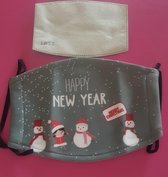 Kerst mondkapje verstelbaar met kerstprint, inclusief uitneembaar filter, gratis verzending.