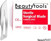 BeautyTools Pedicure Scalpelmesjes - Bistouri Mesjes Nr. 10 (100 Stuks) - Pedicure Mesjes - Individueel en Steriel Verpakt (BP-0645)