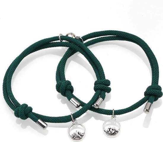 Bracelet d'amitié / relation avec aimant - vert - 2 pièces - amour -  relation - amitié... | bol.com