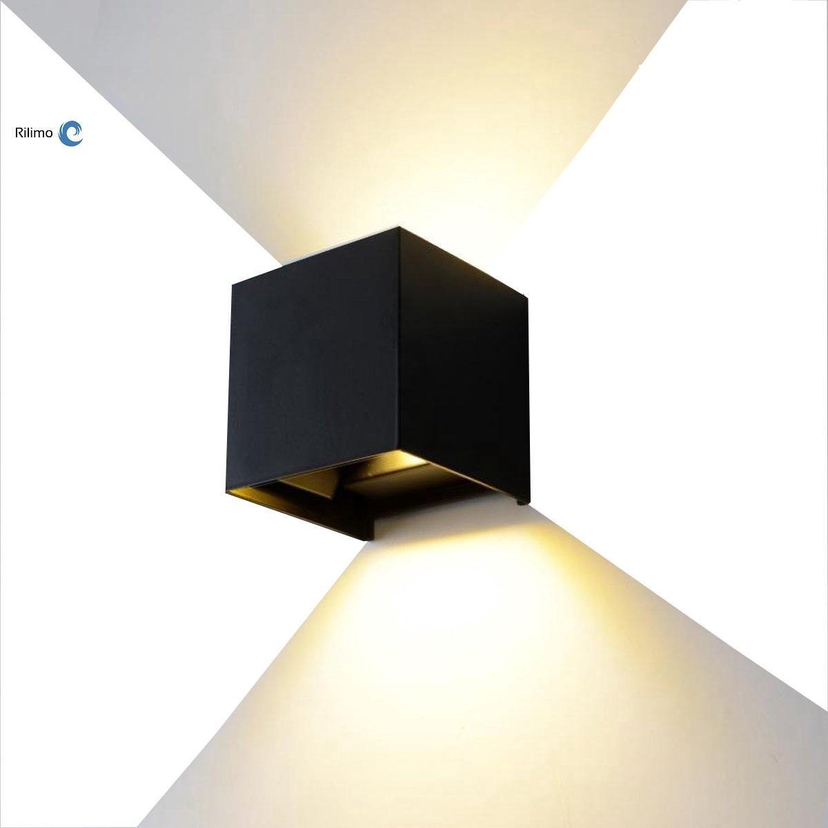 ventilatie Wiskunde Immuniteit Rilimo® – Kubus Wandlamp – Dimbaar - LED Lamp – Buitenlamp – Wandspot - Up  Down... | bol.com