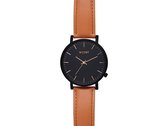 Wyzer Black Coffee - Heren Horloge - Bruin - Leren Band - Stijlvol cadeau voor mannen