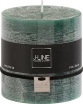 J-Line Cilinderkaars Stompkaars Donkergroen -75H Set van 6 Stuks