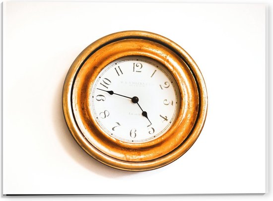 Acrylglas –Wijzers op een Klok Zwart - Wit -100x100 (Met ophang) | bol.com