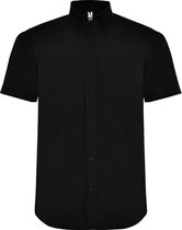 Overhemd met Korte Mouwen - Zwart - XXL