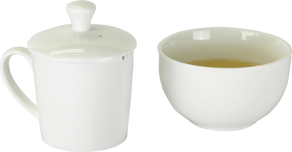 Tea Tasting Set | brew kop met deksel en kom | porselein