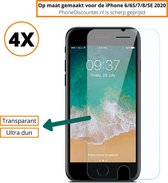 Fooniq Screenprotector Transparant 4x - Geschikt Voor Apple iPhone 6/6S/7/8/SE 2020