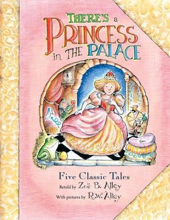Boekkaft met een prinses in een paleis, met de tekst 'There's a Princess in the Palace'.