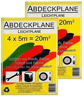 2 x dekzeilen 4 x 5 m van polyethyleen, lichtgewicht zeildoek, universele folie, meubelbescherming