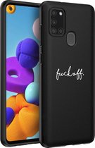 iMoshion Design voor de Samsung Galaxy A21s hoesje - Fuck Off - Zwart